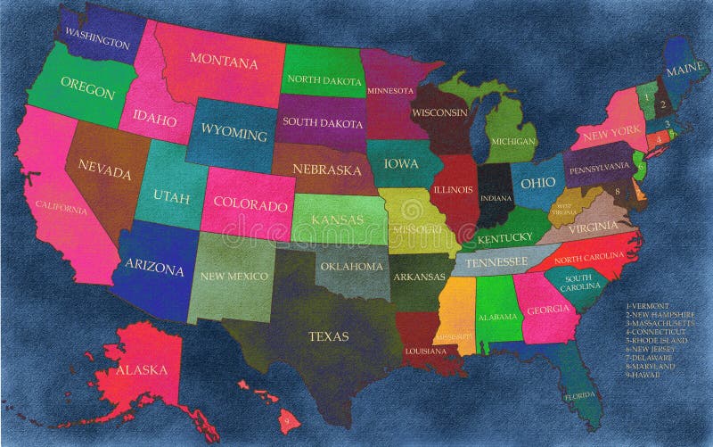 Map of USA with states. Map of USA with states