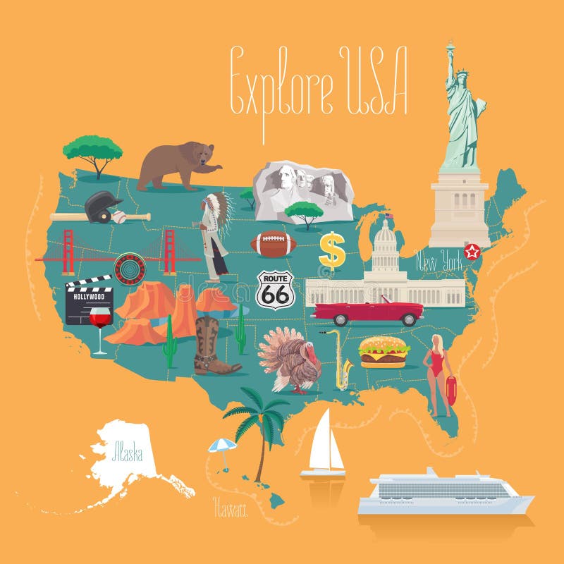 Mapa usa wektorowa ilustracja, projekt ilustracja wektor Mapa usa wektorowa ilustracja, projekt ilustracja wektor