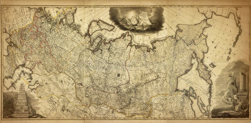 Mapa velho da Rússia, impresso em 1786