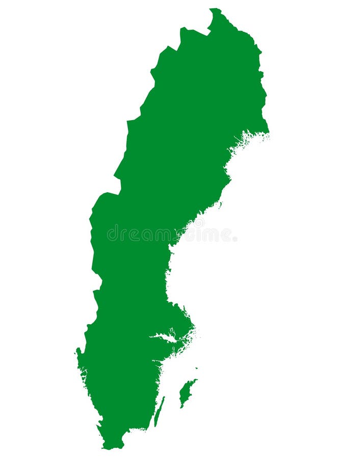 Mapa verde do país europeu da Suécia ilustração stock Mapa verde do país europeu da Suécia ilustração stock