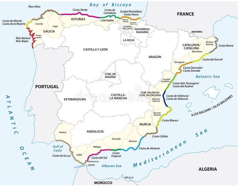 Mapa Vetorial Portugal Com Principais Cidades Rios imagem vetorial de  Lesniewski© 215948804