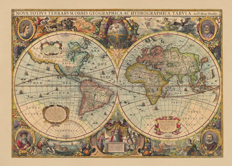 Mapa vintage del mundo antiguo
