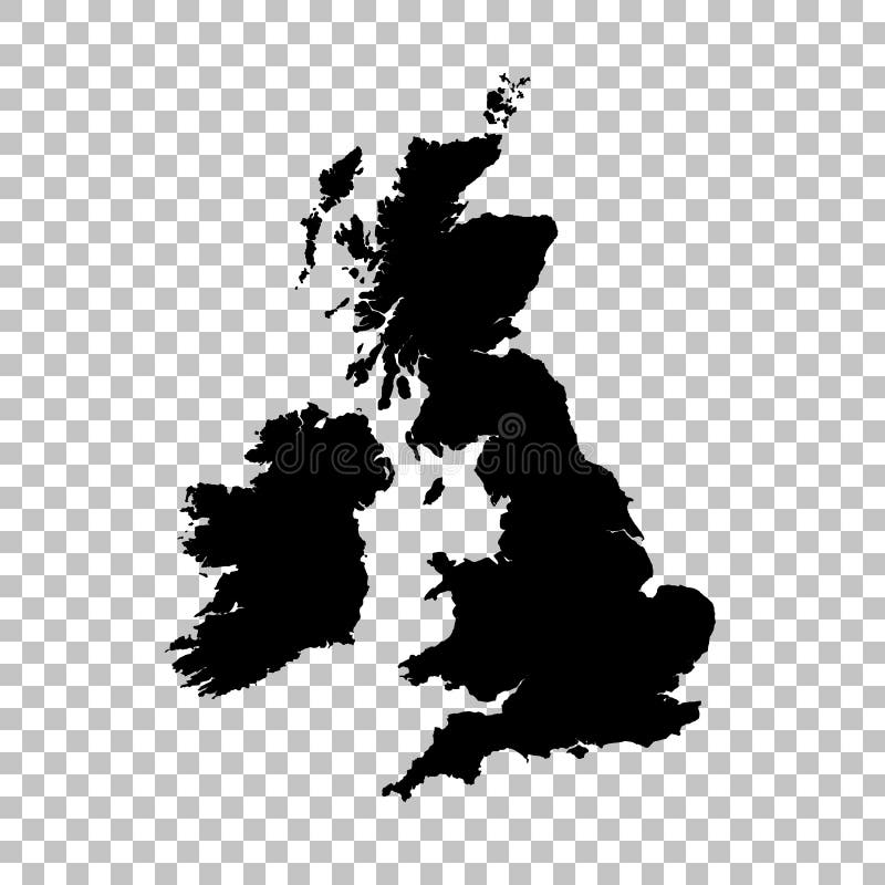 Mapa wektorowa Wielkiej Brytanii Ilustracja wektora izolowanego Czarny na białym tle