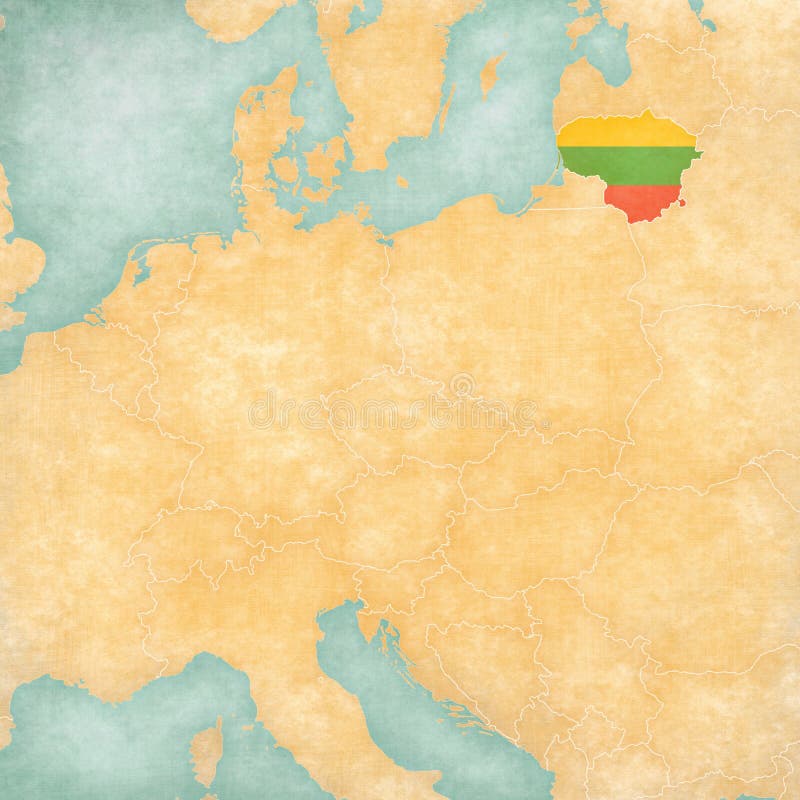 Mapa Środkowy Europa, Lithuania - royalty ilustracja Mapa Środkowy Europa, Lithuania - royalty ilustracja