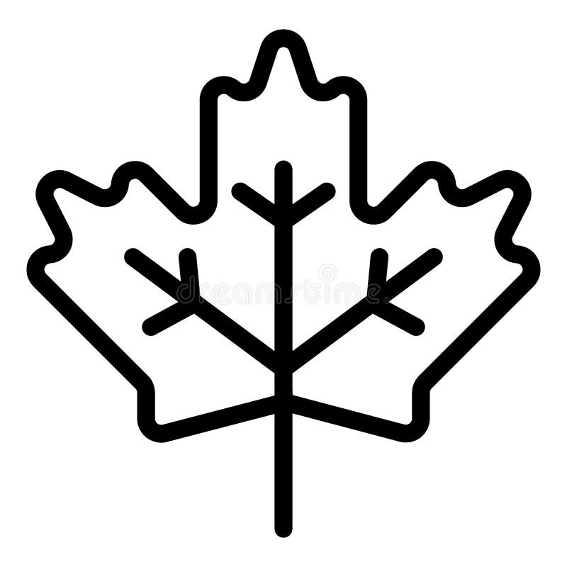 Maple leaf green sign canadian outline Royalty Free Vector