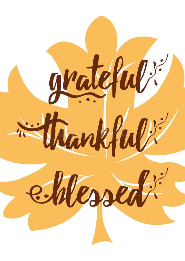 Download Maple Leaf Vector Illustration With Grateful Thankful ...
