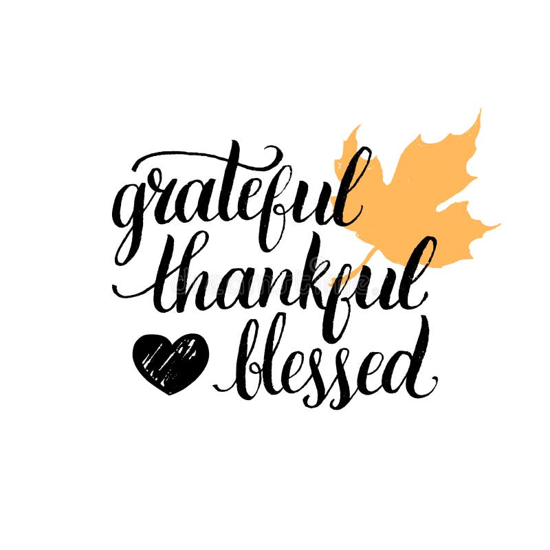 Download Maple Leaf Vector Illustration With Grateful Thankful ...