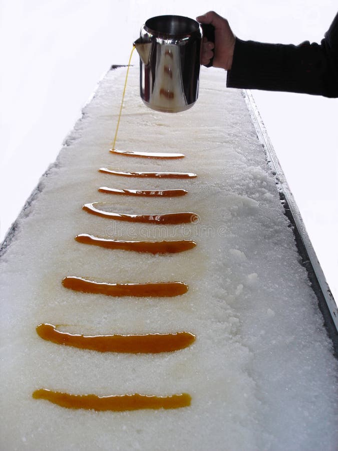 Maple taffy on snow. stock photo. Image of traditional 2240482