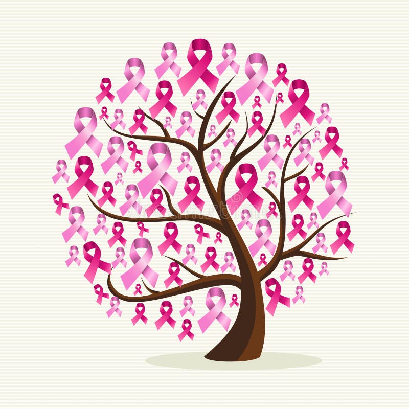 Breast cancer awareness conceptual tree with pink ribbons. EPS10 vector file organized in layers for easy editing. Breast cancer awareness conceptual tree with pink ribbons. EPS10 vector file organized in layers for easy editing.