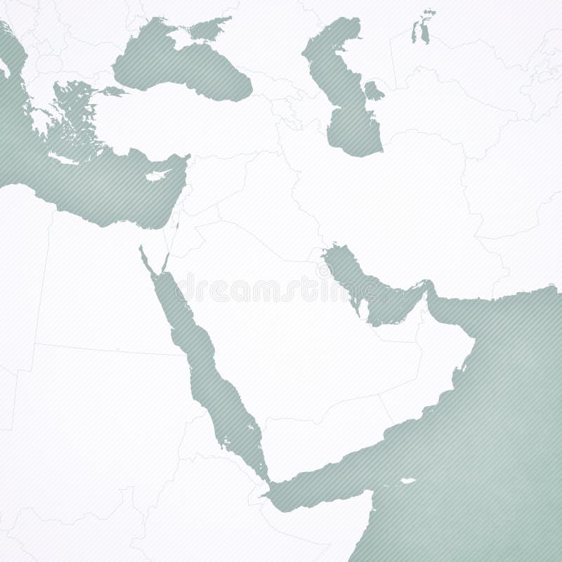 Mappa in bianco di Medio Oriente