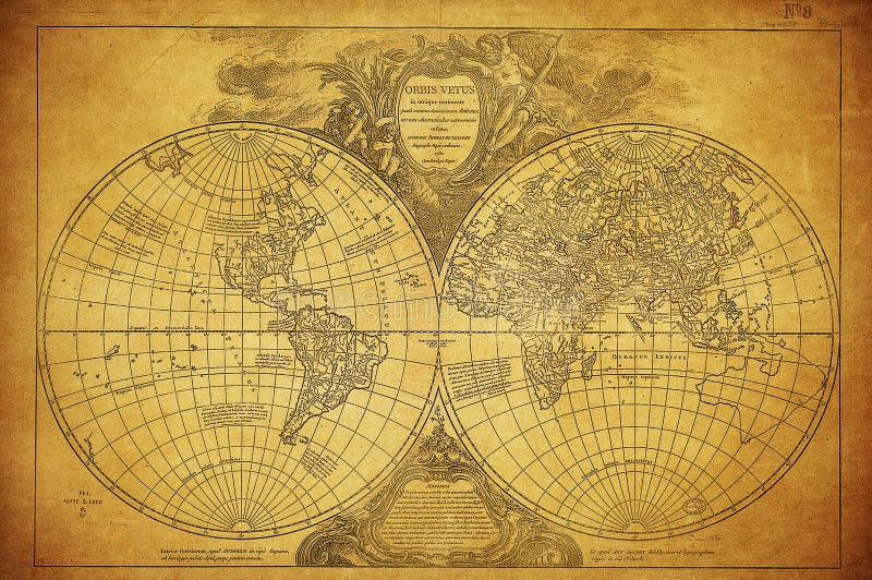 Mappa d'annata del mondo 1752