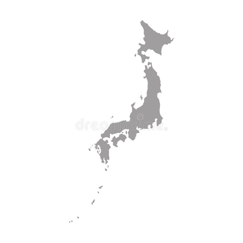 Mappa del Giappone grigia