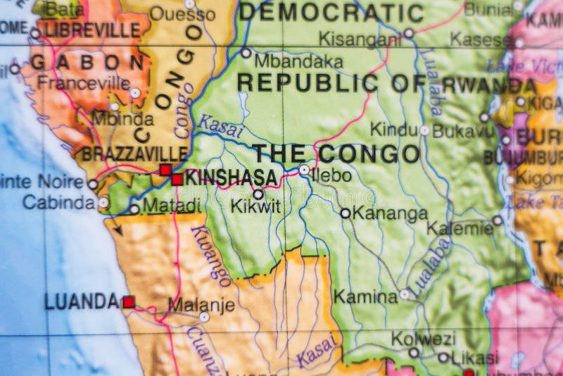 Mappa del paese di Repubblica Democratica del Congo