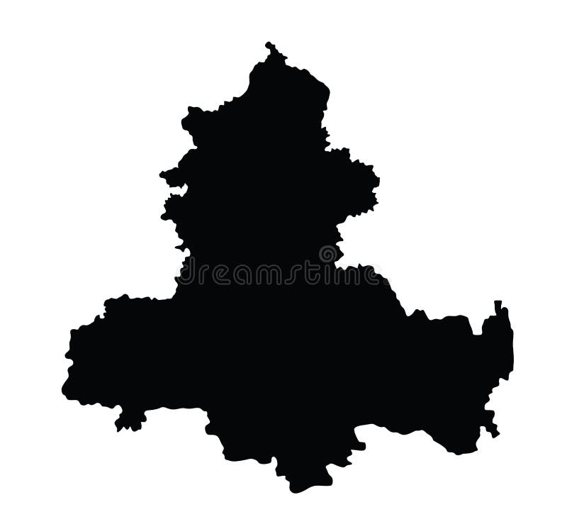 Rostov oblast map vector silhouette illustration isolated on white background. Russia territory. Russian federation province. Rostov oblast map vector silhouette illustration isolated on white background. Russia territory. Russian federation province.