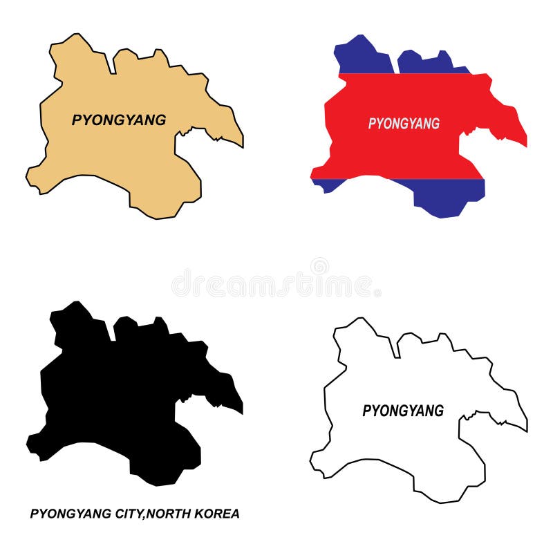 Mappa della città nord corea di pyongyang illustrazione di stock