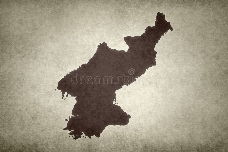 Mappa della Corea del Nord su un documento illustrazione di stock
