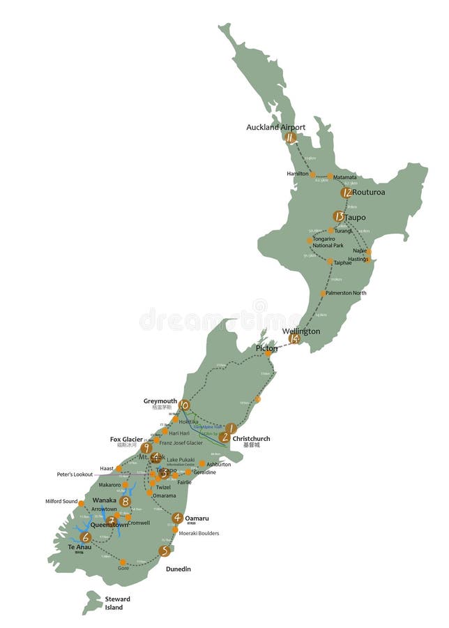 Mappa della Nuova Zelanda fotografia stock libera da diritti Mappa della Nuova Zelanda fotografia stock libera da diritti