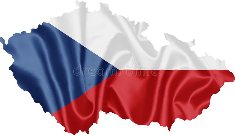 Mappa della repubblica Ceca con la bandiera