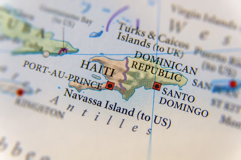 Mappa della Repubblica dominicana e di Haiti geografico