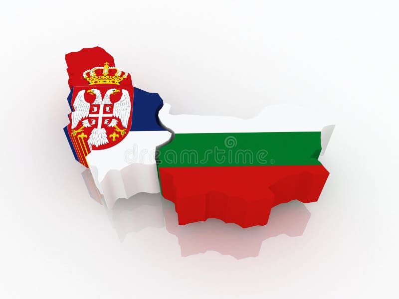 Mappa Della Serbia E Della Bulgaria. Illustrazione di Stock