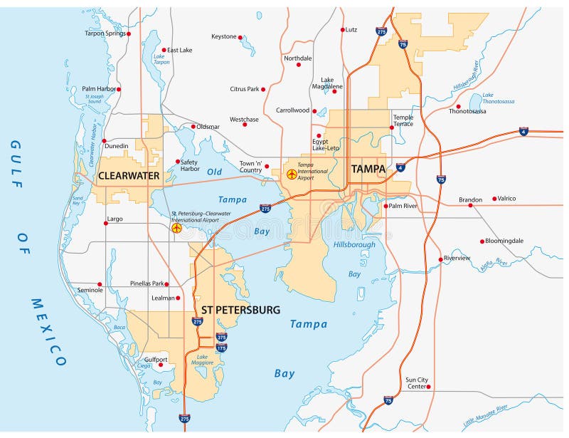 Mappa di area di Tampa Bay