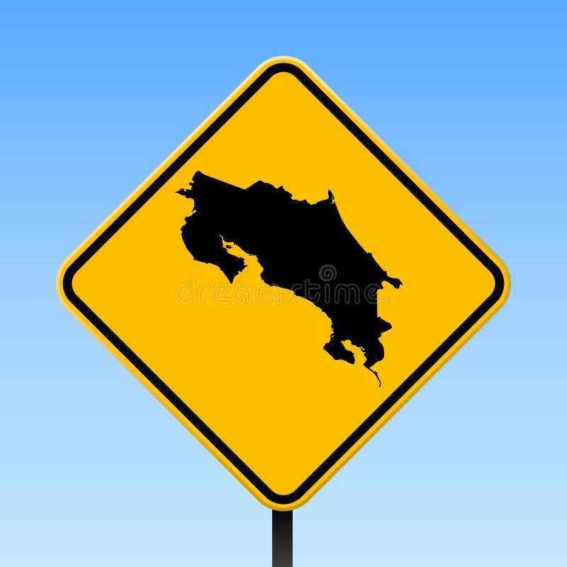 Mappa di Costa Rica sul segnale stradale illustrazione vettoriale Mappa di Costa Rica sul segnale stradale illustrazione vettoriale