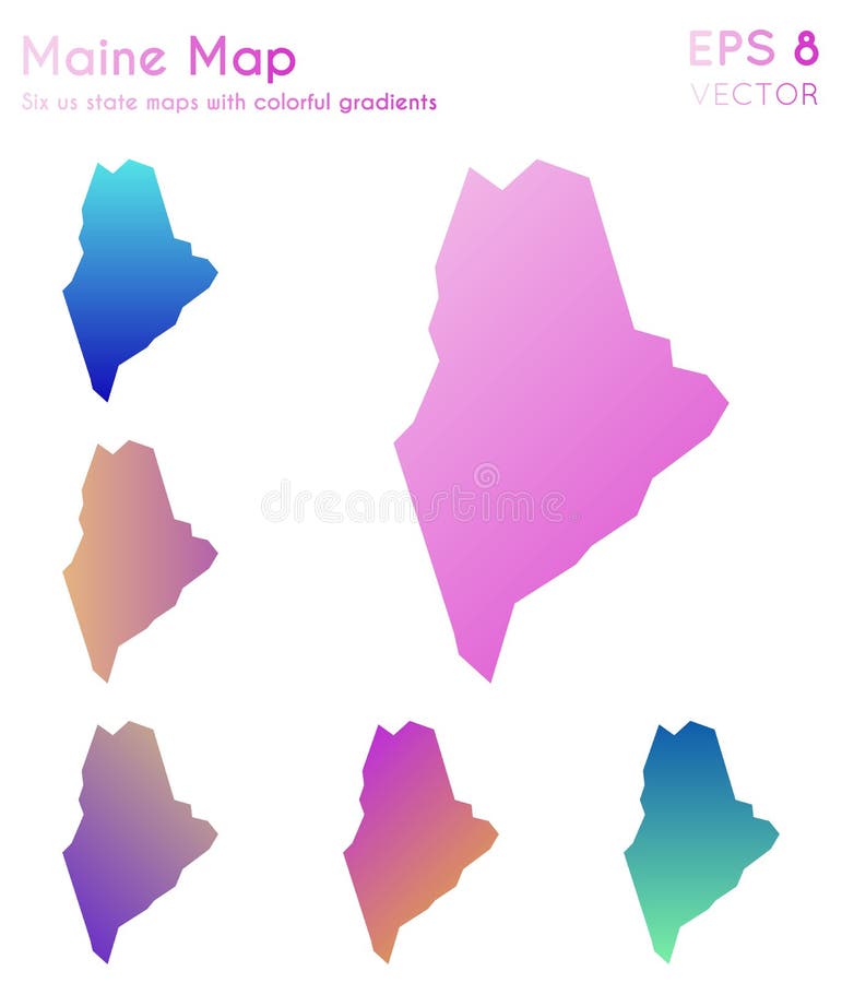 Mappa di Maine con le belle pendenze royalty illustrazione gratis Mappa di Maine con le belle pendenze royalty illustrazione gratis