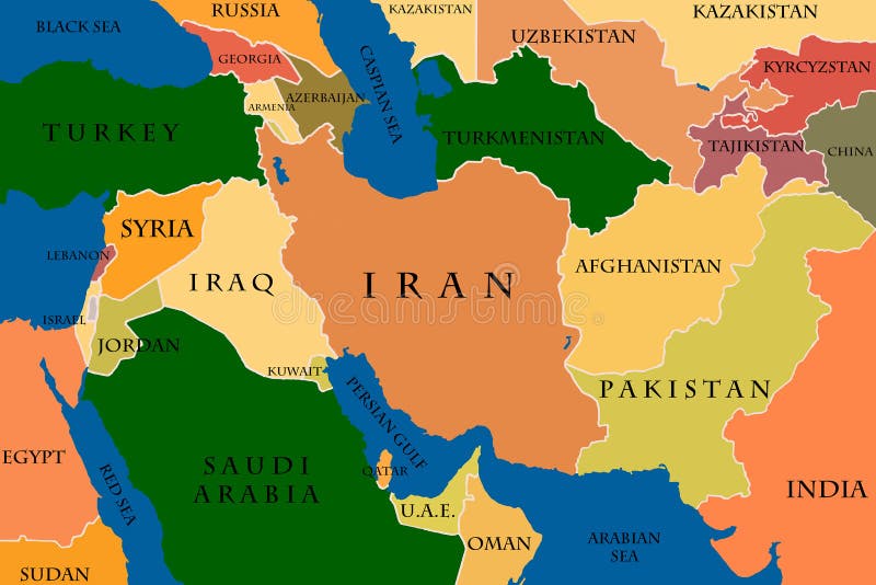Mappa di Medio Oriente