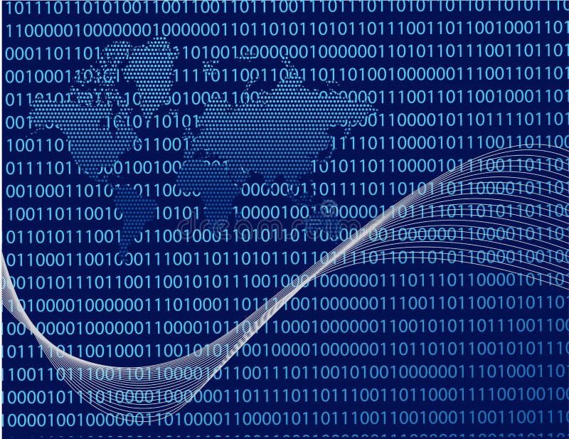 Mappa di mondo binaria royalty illustrazione gratis