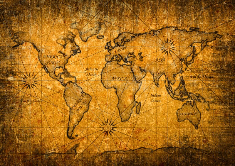 Mappa di mondo d'annata