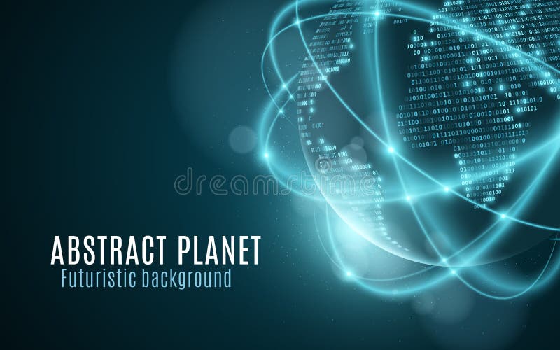 Mappa di mondo dal codice binario Pianeta futuristico Emettendo luce, linee al neon confuse sottragga la priorità bassa Codice di illustrazione vettoriale Mappa di mondo dal codice binario Pianeta futuristico Emettendo luce, linee al neon confuse sottragga la priorità bassa Codice di illustrazione vettoriale