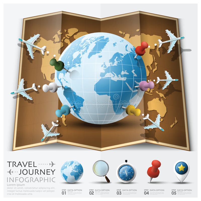 Mappa di mondo di viaggio e di viaggio con punto Mark Airplane Route Diag royalty illustrazione gratis Mappa di mondo di viaggio e di viaggio con punto Mark Airplane Route Diag royalty illustrazione gratis