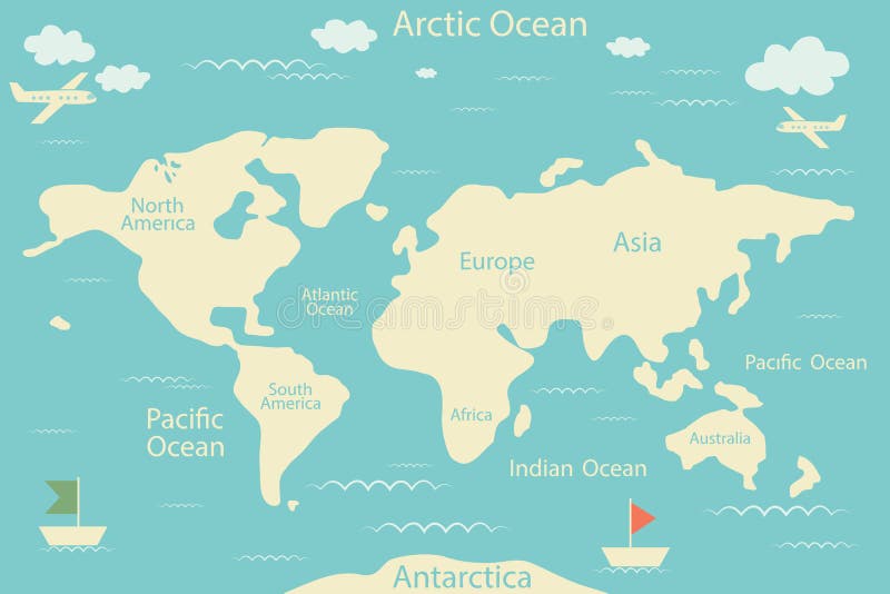 Mappa di mondo isolata su un fondo blu Illustrazione di vettore Disposizione della disposizione infographic Mondo piano di terra illustrazione vettoriale Mappa di mondo isolata su un fondo blu Illustrazione di vettore Disposizione della disposizione infographic Mondo piano di terra illustrazione vettoriale