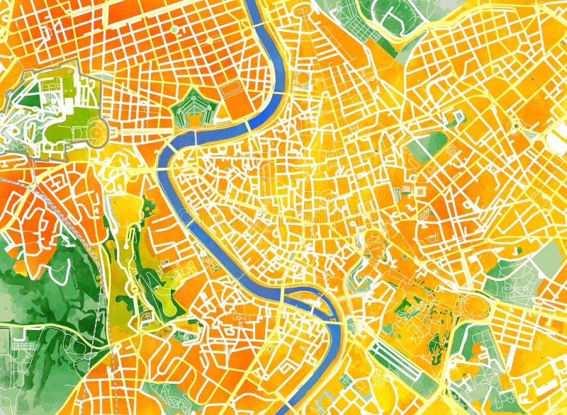 Mappa Dellitalia Con I Monumenti Illustrazione Di Stock