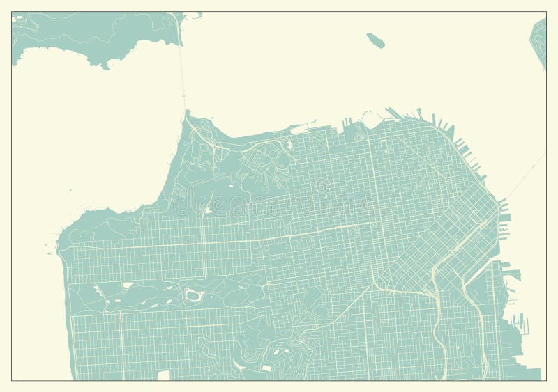Mappa di San Francisco U.S.A. nel retro stile royalty illustrazione gratis Mappa di San Francisco U.S.A. nel retro stile royalty illustrazione gratis