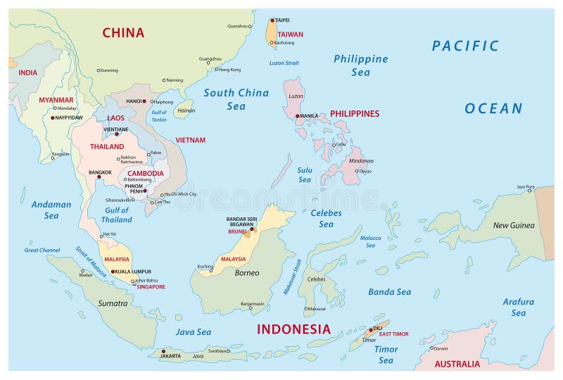 Mappa di Sud-est asiatico