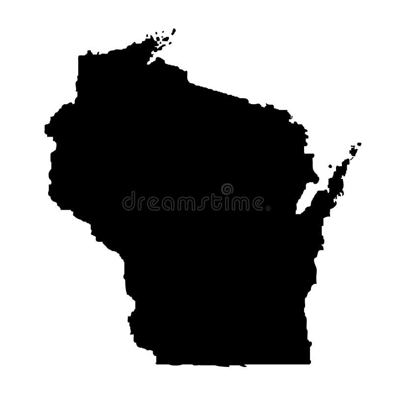 Mappa di U S stato Wisconsin