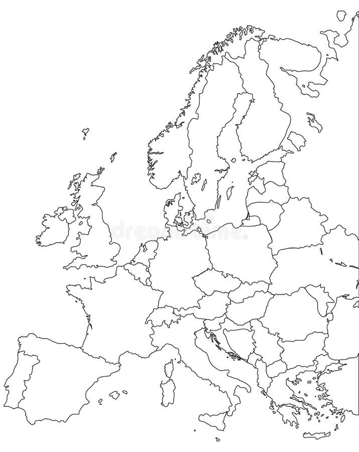 Mappa di vettore di Europa royalty illustrazione gratis