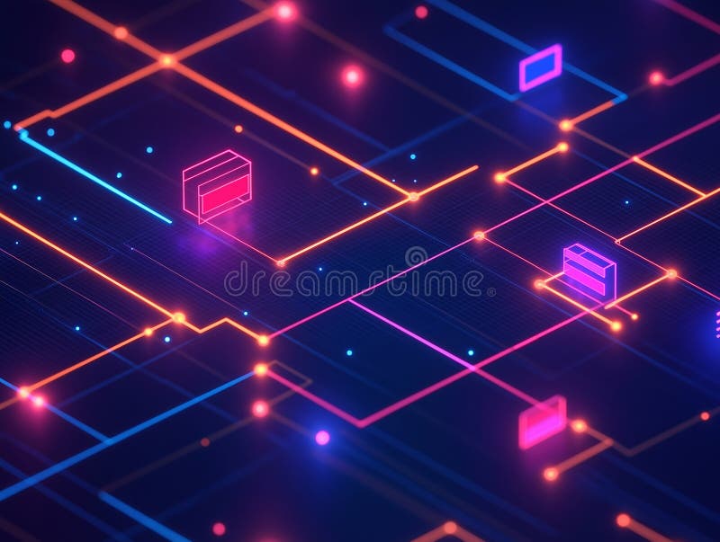 Mappa digitale con neon immagine stock libera da diritti