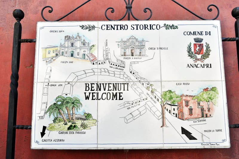 Mappa dipinta a mano dell'isola di Capri immagine stock libera da diritti Mappa dipinta a mano dell'isola di Capri immagine stock libera da diritti