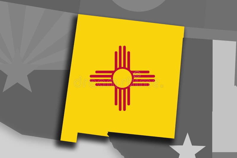 Mappa E Bandiera Del New Mexico Illustrazione Di Stock - Illustrazione - Foto 2