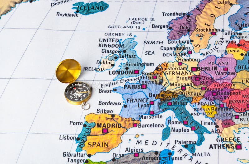 Mappa e bussola di Europa