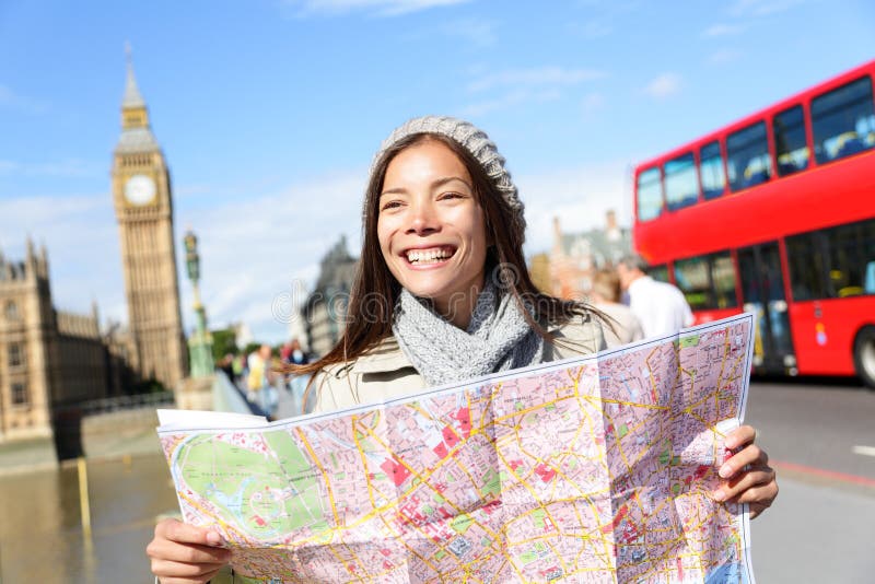 Mappa facente un giro turistico della tenuta della donna turistica di Londra