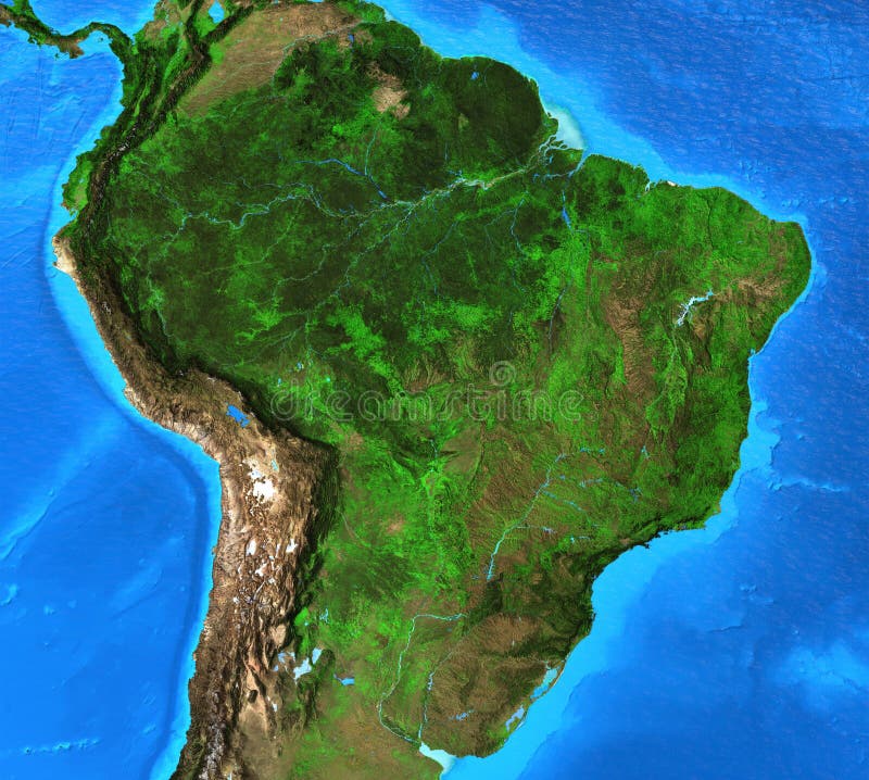 Vista Satellite Del Amazon, Della Mappa, Degli Stati Del Sudamerica, Dei  Sollievi E Delle Pianure, Mappa Fisica Immagine Stock - Immagine di  brasiliano, geografia: 129477433