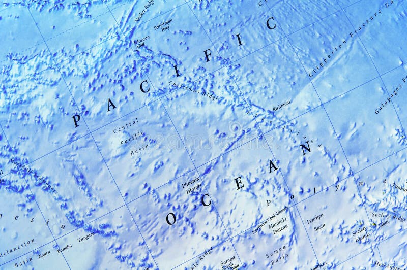 Mappa geografica dell'oceano Pacifico