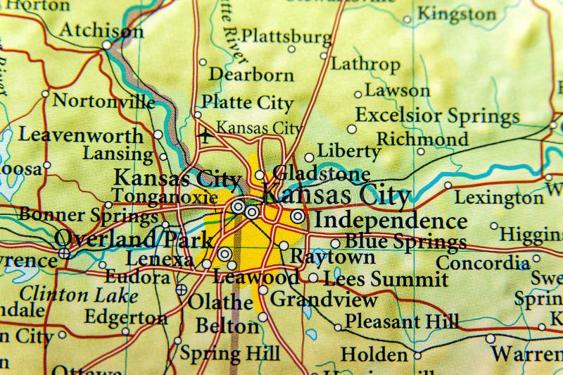 Mappa geografica della fine di Kansas City