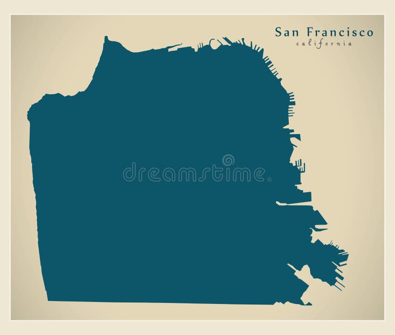 Mappa moderna della città - città di San Francisco di U.S.A. royalty illustrazione gratis Mappa moderna della città - città di San Francisco di U.S.A. royalty illustrazione gratis