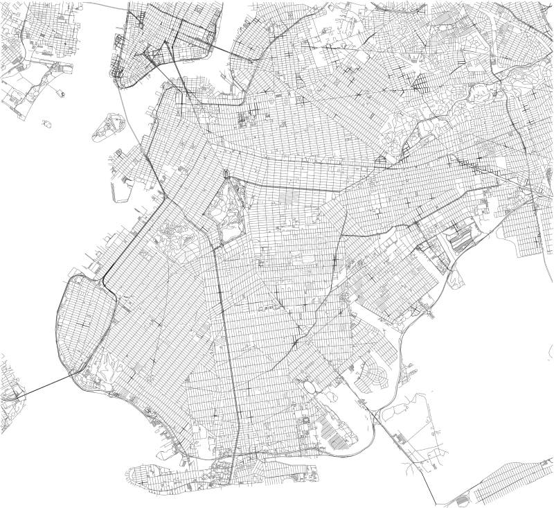 Mappa, New York City, vie e distretto di Brooklyn U.S.A. illustrazione vettoriale Mappa, New York City, vie e distretto di Brooklyn U.S.A. illustrazione vettoriale