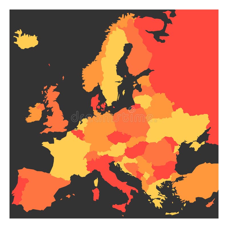 Mappa politica in bianco del continente di Europa in quattro tonalità dell'arancia Illustrazione di vettore royalty illustrazione gratis Mappa politica in bianco del continente di Europa in quattro tonalità dell'arancia Illustrazione di vettore royalty illustrazione gratis