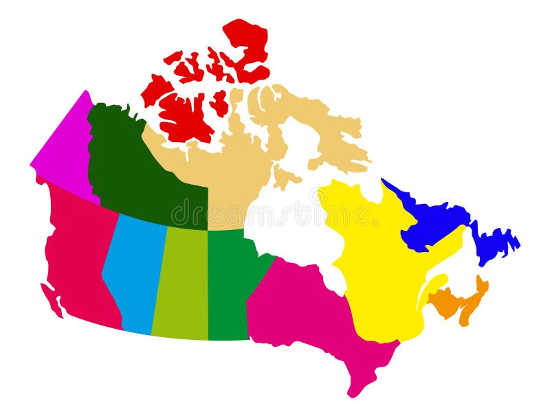 Mappa politica del Canada illustrazione vettoriale Mappa politica del Canada illustrazione vettoriale